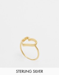 Позолоченное кольцо с сердцем Dogeared Reminder - Золотой
