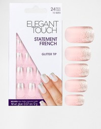 Эффектные накладные ногти с блестящим краем Elegant Touch