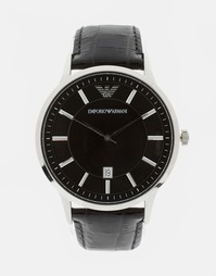 Наручные часы с кожаным ремешком Emporio Armani AR2411 - Черный