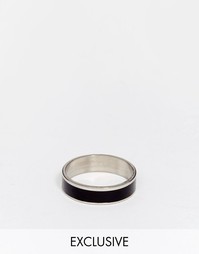 Черное кольцо Reclaimed Vintage - Серебряный