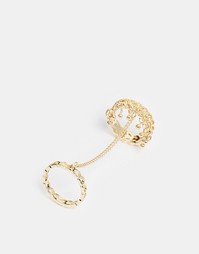 Соединенные цепочкой кольца ASOS - Золотой