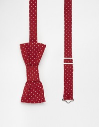 Бордовый галстук‑бабочка в горошек Reclaimed Vintage - Burgundy