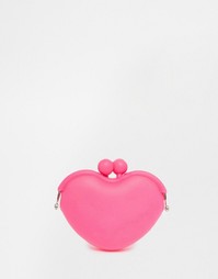 Силиконовый кошелек для монет в форме сердца ASOS - Розовый
