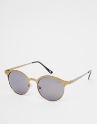 Золотистые солнцезащитные очки в металлической оправе ASOS - Золотой