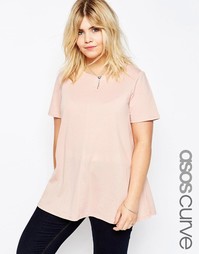 Футболка свободного кроя ASOS CURVE - Телесный