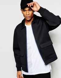 Черная спортивная куртка с накладными карманами ASOS - Черный
