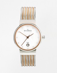 Часы с двухцветным браслетом Skagen Klassik 355SSRS - Серебряный
