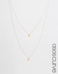 Многоярусное ожерелье с филигранными дисками ASOS CURVE - Золотой