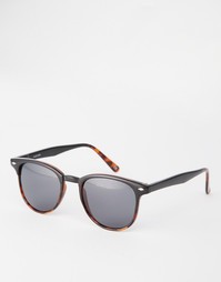 Солнцезащитные очки в стиле ретро с черной и черепаховой оправой ASOS