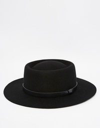 Черная шляпа с широкими полями ASOS - Черный
