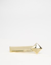 Золотистый зажим для галстука с пирамидальной отделкой ASOS - Золотой
