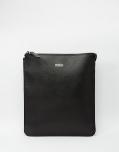 Кожаная сумка для авиаперелетов Hugo Boss Digital Saffiano - Черный