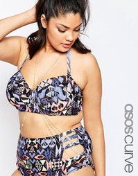 Цепочка для тела с драпировкой и жемчугом ASOS CURVE - Золотой