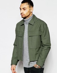 Зеленая укороченная куртка в стиле милитари ASOS - Зеленый