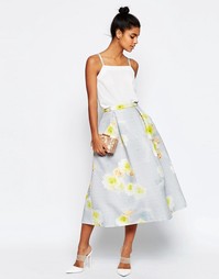 Фактурная юбка миди ASOS - Серый