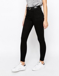 Укороченные джинсы скинни Boohoo - Черный