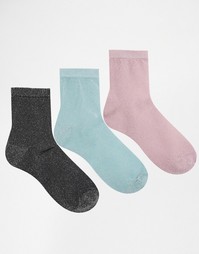 3 пары носков с блестками ASOS - Мульти
