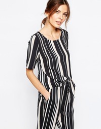 Топ свободного покроя в полоску с овальным вырезом Vila