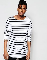 Удлиненный лонгслив в полоску ASOS