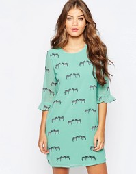 Платье-туника с принтом зебры Sugarhill Boutique - Зеленый