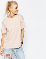 Oversize-футболка из имитирующей лен ткани ASOS