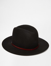 Мягкая фетровая шляпа с широкими полями Catarzi - Черный