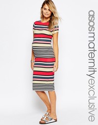 Облегающее платье для беременных в полоску ASOS Maternity