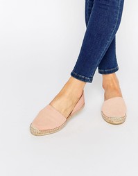 Розовые кожаные эспадрильи из двух частей Pieces Jasha - English rose