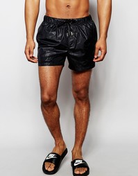 Черные короткие шорты для плавания с мокрым эффектом ASOS - Черный