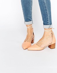 Туфли на каблуке с заостренным носком и шнуровкой ASOS OREGON