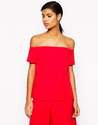 Топ с открытыми плечами и запахом сзади ASOS