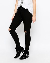 Облегающие джинсы скинни Cheap Monday - Рваный черный