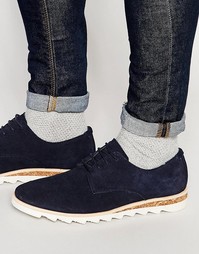 Темно-синие замшевые туфли дерби ASOS - Темно-синий