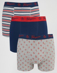 Комплект из 3 шортов-боксеров Original Penguin - Красный