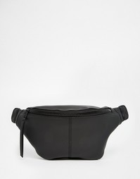Черная сумка-кошелек на пояс с жаккардовой вставкой ASOS