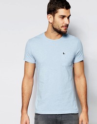 Голубая футболка слим с карманом Jack Wills - Blue nep