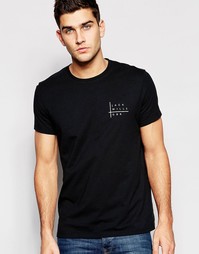 Черная футболка с принтом на груди Jack Wills - Черный
