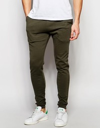 Супероблегающие спортивные штаны цвета хаки ASOS - Forest night
