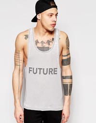 Майка с принтом Future и выжженным эффектом ASOS - Серый