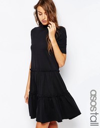 Ярусное свободное платье ASOS TALL - Черный