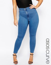 Синие джеггинсы ASOS CURVE Rivington - Синий выбеленный