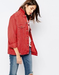 Красная джинсовая выбеленная куртка ASOS - Выбеленный красный