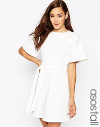 Короткое платье-трапеция с рукавами-кимоно ASOS TALL - Белый