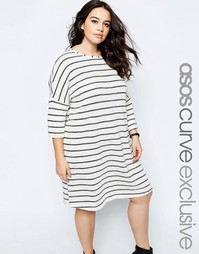 Платье-рубашка в полоску ASOS CURVE - Полоски