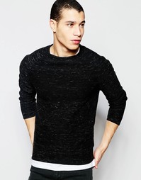 Свитшот с круглым вырезом Selected Homme Matthew - Bm black marl