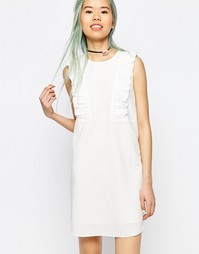 Цельнокройное платье с оборками ASOS - Белый