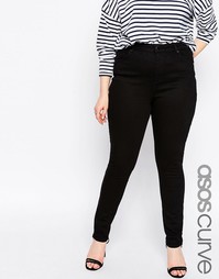 Укороченные черные джинсы с классической талией ASOS CURVE Lisbon