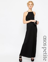 Свободное плиссированное платье макси ASOS PETITE - Черный