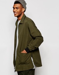 Тренерская куртка цвета хаки с молниями по бокам ASOS - Хаки