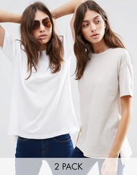 Набор из 2 свободных футболок ASOS, скидка 10%